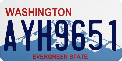 WA license plate AYH9651