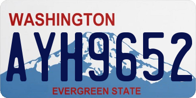 WA license plate AYH9652