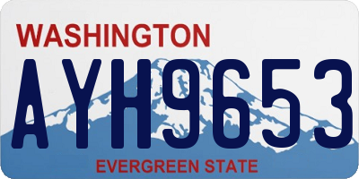 WA license plate AYH9653