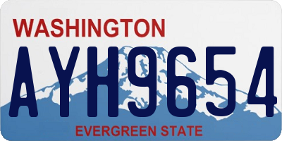 WA license plate AYH9654