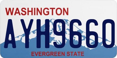 WA license plate AYH9660