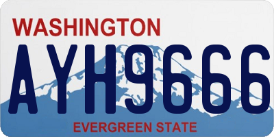 WA license plate AYH9666