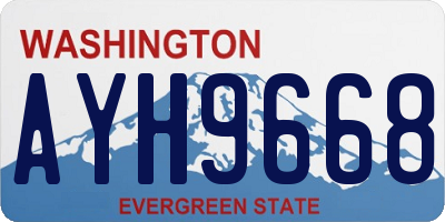 WA license plate AYH9668