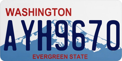 WA license plate AYH9670