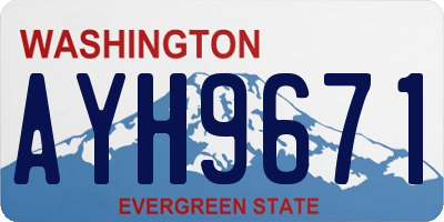 WA license plate AYH9671
