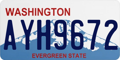 WA license plate AYH9672