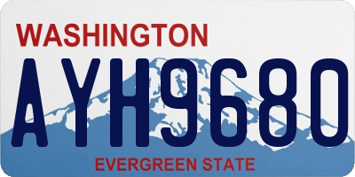 WA license plate AYH9680