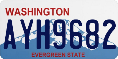 WA license plate AYH9682