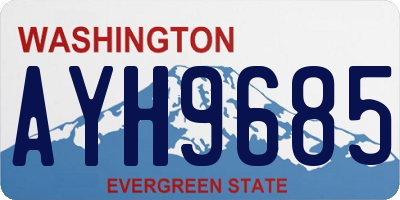 WA license plate AYH9685