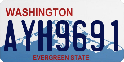 WA license plate AYH9691