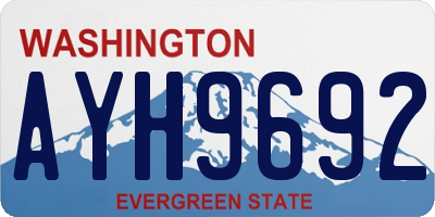 WA license plate AYH9692