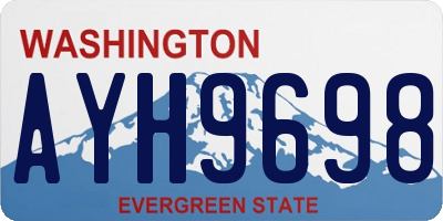 WA license plate AYH9698