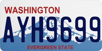 WA license plate AYH9699
