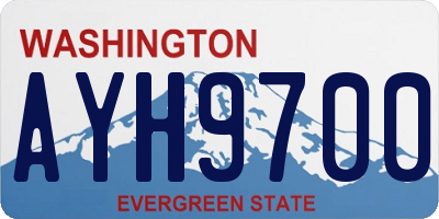 WA license plate AYH9700
