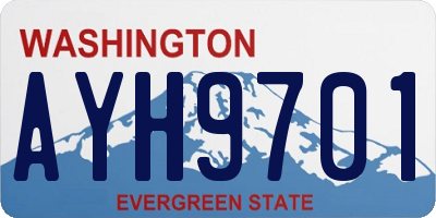 WA license plate AYH9701