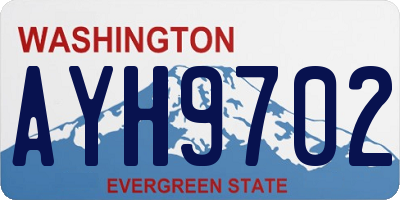 WA license plate AYH9702
