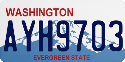 WA license plate AYH9703