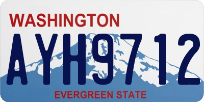 WA license plate AYH9712