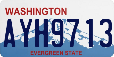 WA license plate AYH9713
