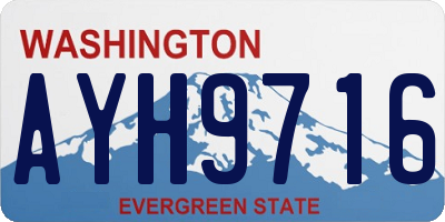 WA license plate AYH9716