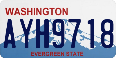 WA license plate AYH9718