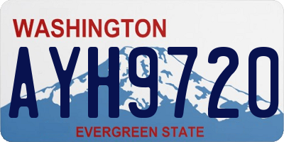 WA license plate AYH9720