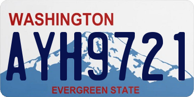 WA license plate AYH9721