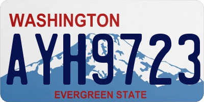 WA license plate AYH9723
