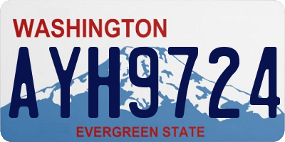 WA license plate AYH9724