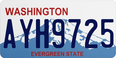 WA license plate AYH9725