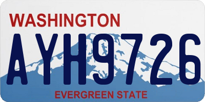 WA license plate AYH9726