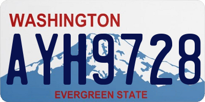 WA license plate AYH9728