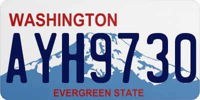 WA license plate AYH9730