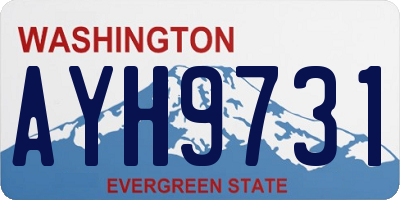 WA license plate AYH9731