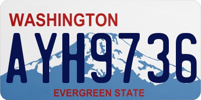 WA license plate AYH9736