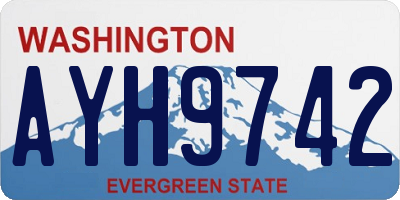 WA license plate AYH9742