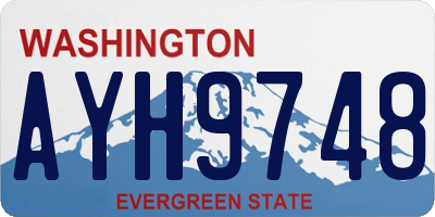 WA license plate AYH9748