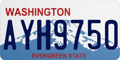 WA license plate AYH9750