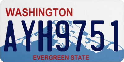 WA license plate AYH9751