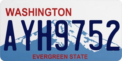 WA license plate AYH9752