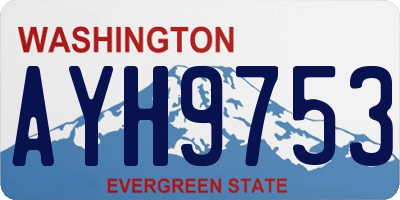 WA license plate AYH9753