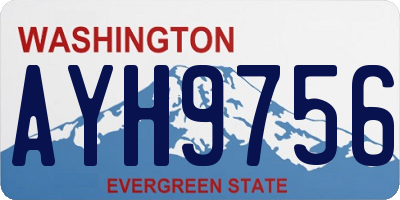 WA license plate AYH9756