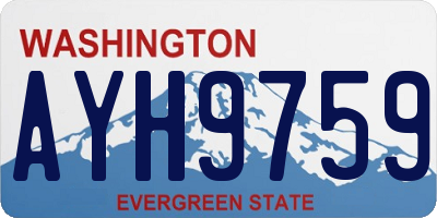 WA license plate AYH9759