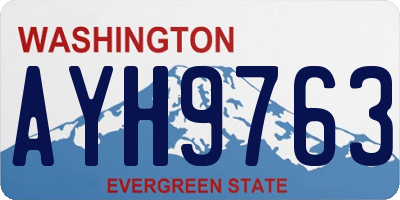 WA license plate AYH9763
