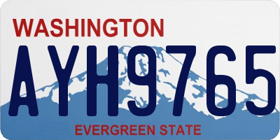WA license plate AYH9765