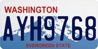 WA license plate AYH9768