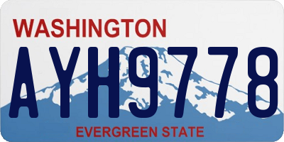 WA license plate AYH9778