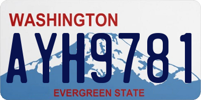 WA license plate AYH9781