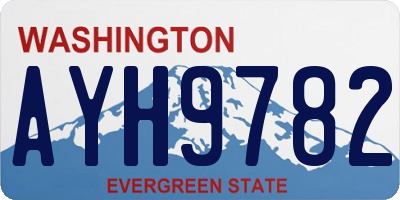 WA license plate AYH9782