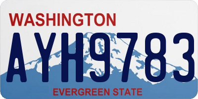 WA license plate AYH9783